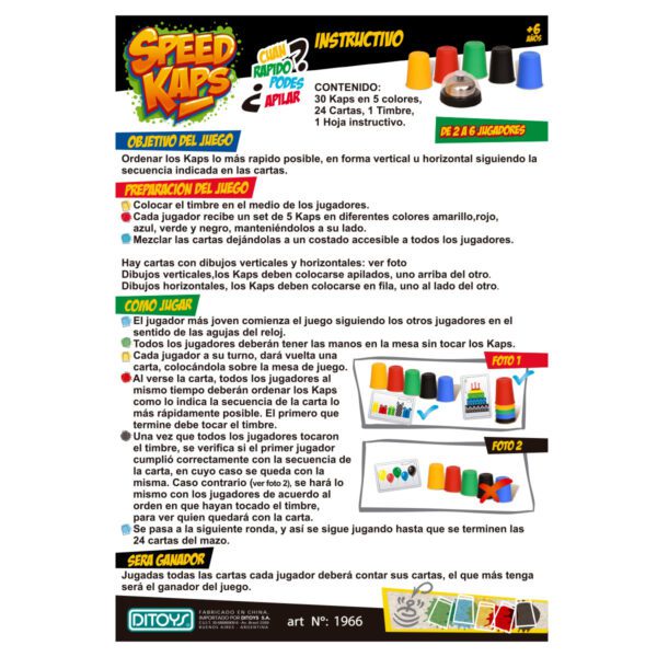 Juego Ditoys Speed Kaps Art:1966 - Imagen 5