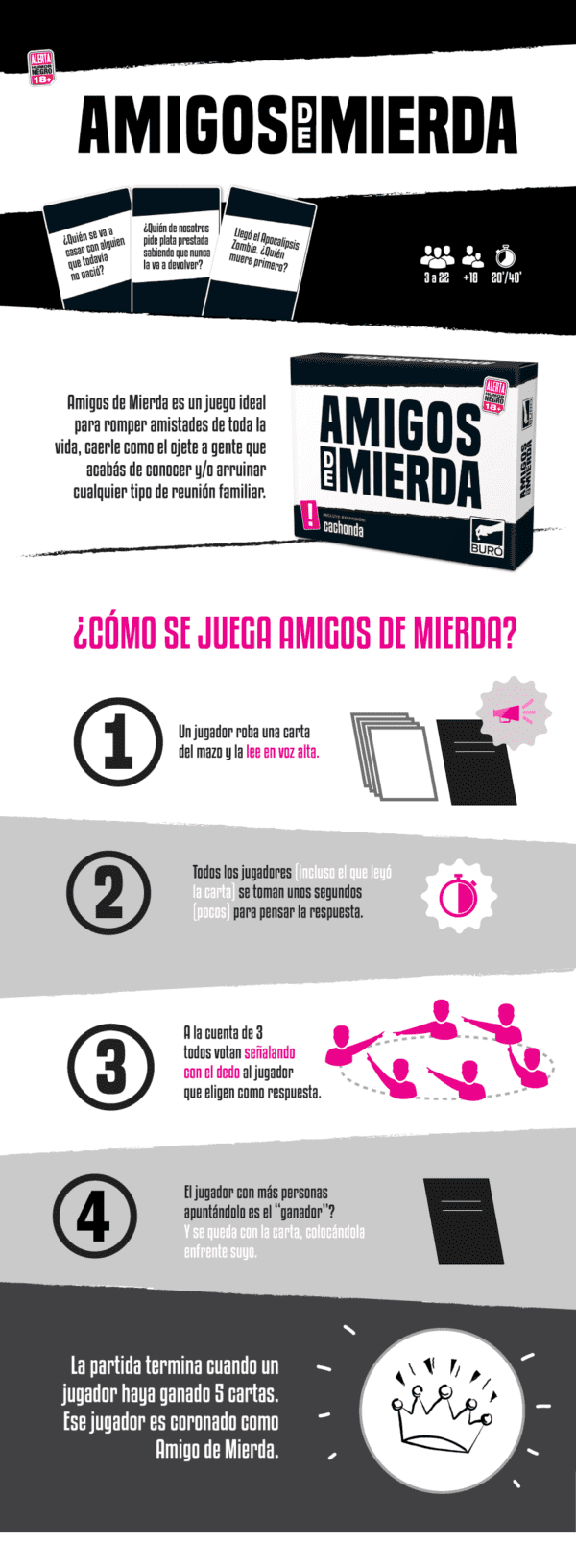 Juego Buro Amigos De Mierda En Caja Art:80025 - Imagen 3