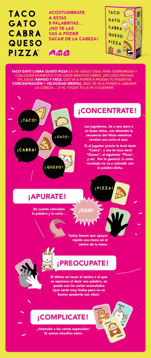 Juego Taco Gato Cabra Queso Pizza En Caja Art:80048 - Imagen 3